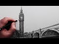 How to Draw Big Ben London: Realistic Pencil Drawing