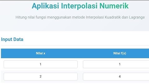 Aplikasi Interpolasi Numerik : Metode Kuadratik & Lagrange | Proyek Metode Numerik UNPER