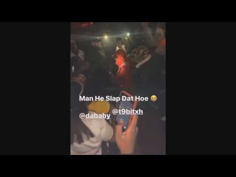 DaBaby Slaps a Girl in the Face while walking out of a club and then releases apology video