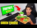 Kid Eats GREEN FOOD For Every Kill In Fortnite...