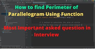 How to find Perimeter of Parallelogram Using Function | Most Important asked question in Interview