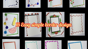 16 Easy  simple beautiful border design l project work design l assignment Border design l Handmade 
