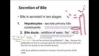 Biliary secretion,small and large intestine secretion physiology GIT