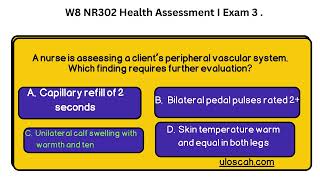 W8 NR302 Health Assessment I Exam 3