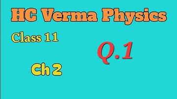 HC Verma Class 11|Ch - 2 |Q.1| Physics EXERCISE SOLVED Questions for JEE and NEET!