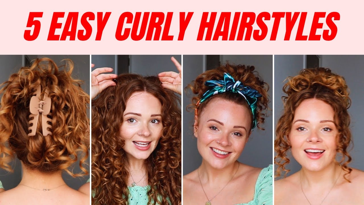 5 CUTE CURLY HAIRSTYLES  QUICK & SIMPLE HAIRSTYLES FOR LONG CURLY