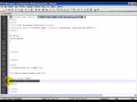 CSS Grouping Selectors & Nested Selectors (in sinhala)
