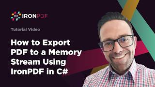 How to Export PDF to a Memory Stream in C# | IronPDF