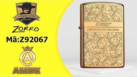 Bật lửa xăng đá hợp kim nguyên khối | Hộp quẹt hoa văn cổ điển Zorro Z92067 | Ambe