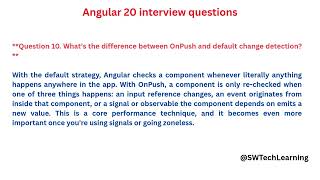 Angular 20 Interview Questions You MUST Know (Signals, Zoneless, Defer)