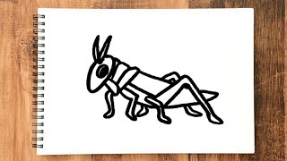 How To Draw A Cute Grasshopper Step By step | Grasshopper Drawing For Kids and Beginners in Easy way by Puzzlebee 90 views 2 years ago 4 minutes, 10 seconds