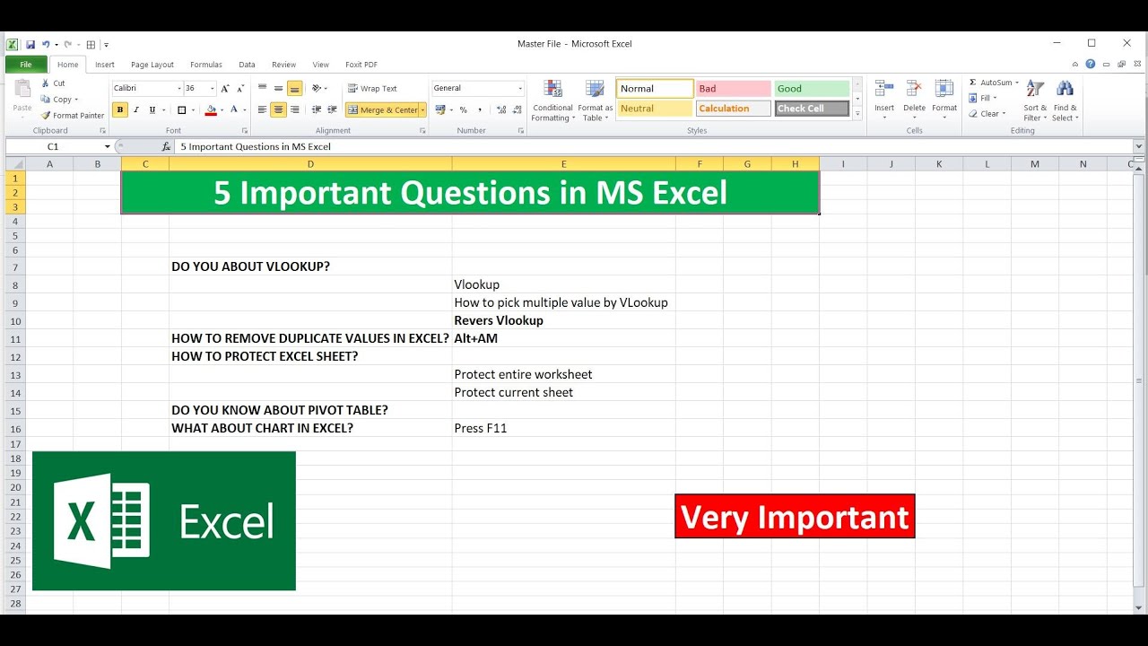 5 Excel Questions Asked in Job Interview | Q&A asked in Excel Interview ...