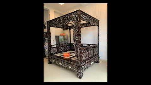 Giường Long Sàng cẩn ốc xà cừ - giường long sàng gỗ gụ | Đồ Gỗ Hiệp Gia - LH: 0777 285 999