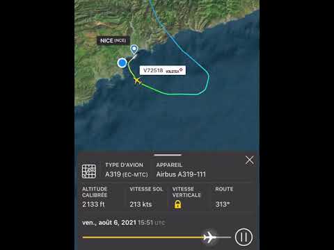 Flightradar24 : atterrissage du vol V72518