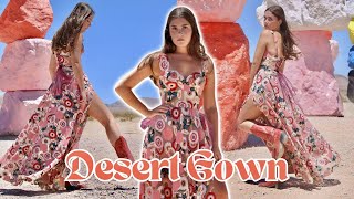 I Made a Gown Inspired By The Desert! Flower Lace Bustier Dress DIY