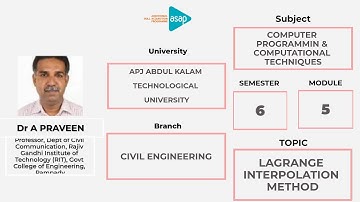 ASAP Engineering Session 36 | 𝐂𝐢𝐯𝐢𝐥 | 𝐒𝟔 | 𝐋𝐚𝐠𝐫𝐚𝐧𝐠𝐞 𝐈𝐧𝐭𝐞𝐫𝐩𝐨𝐥𝐚𝐭𝐢𝐨𝐧 𝐌𝐞𝐭𝐡𝐨𝐝 𝐛𝐲 𝐃𝐫 𝐀 𝐏𝐫𝐚𝐯𝐞𝐞𝐧