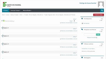 Convertendo tópicos em abas - Moodle