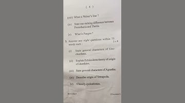 +3 3rd Sem Zoology Hons, Paper -V, Previous Year Question 2021, MSCB University, Baripada