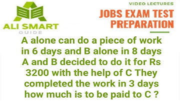 A alone can do a piece of work in 6 days and B alone in 8 days A and B decided to do it for Rs 3200