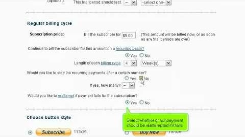 How to create subscription button for paypal