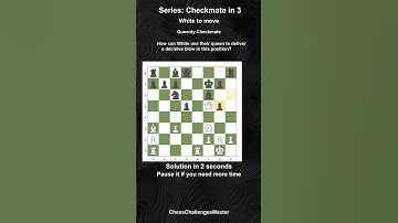 Chess puzzle - Checkmate in 3 - Queenly Checkmate