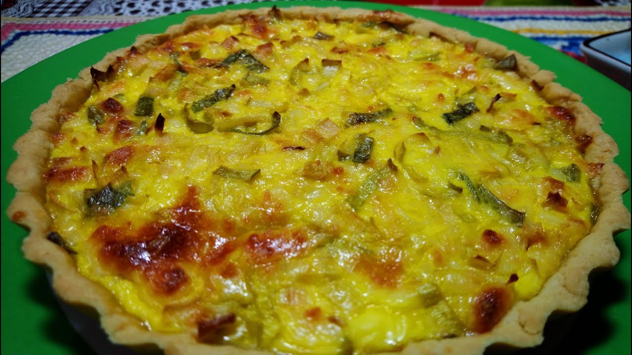 Quiche de alho-poró com queijo