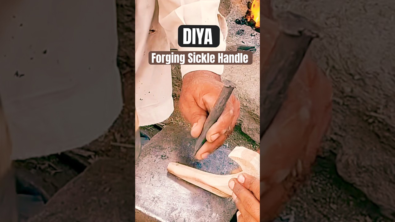 DIY Forging Sickle Handle Using Woods 