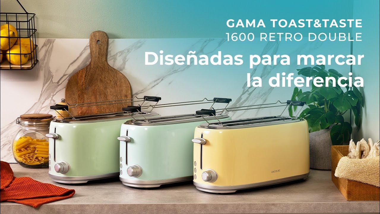 Cecotec 03231 - Tostador Toast&Taste 1600 Retro Double Green · Comprar  ELECTRODOMÉSTICOS BARATOS en