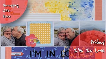 Scrapbookproces #336 Vrijdag ben ik verliefd | Mixed Media gestempelde achtergrond | Hip Kit Club...
