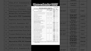 upsc calendar 2027#upsc2027#civilserviceexam #upscexamdate2027