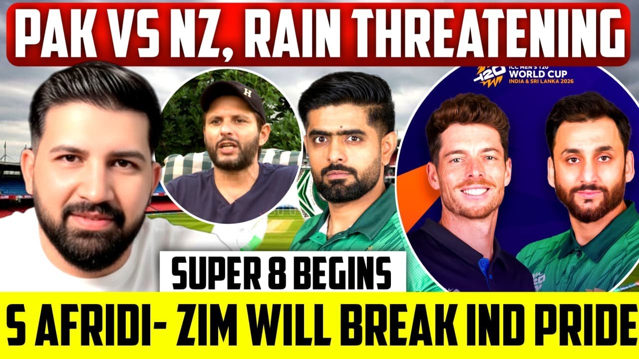 PAK vs NZ , Super 8 match, Playing XI, Weather, pitch | Afridi pins hope on ZIM to beat IND