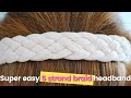 DIY super easy 5 strand braid headband | Easy t-shirt yarn crafts | Make headband with t-shirt yarn