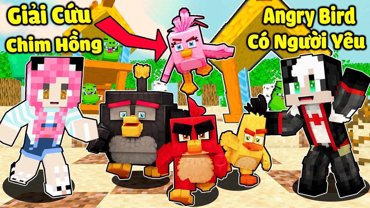 MỀU 24 GIỜ GIẢI CỨU BẠN GÁI CỦA RED ANGRY BIRDS TRONG MINECRAFT*1 NGÀY MỀU LÀM NGƯỜI YÊU CỦA REDHOOD