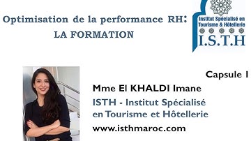 Optimisation de la performance RH   Capsule 1 sur 3   La formation