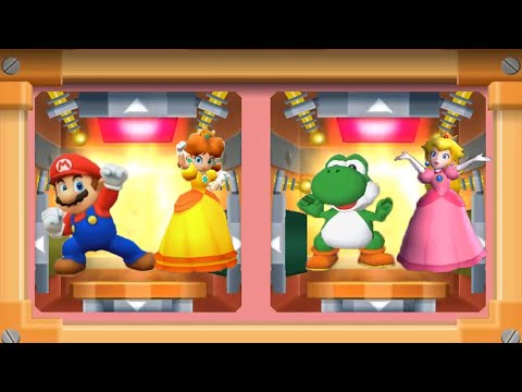 Mario Party 7 All Minigames - 8 Player Ice Battle - Mario Daisy vs Peach Yoshi ( Brutal)
