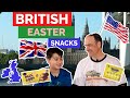 American Father and Son Try British EASTER Snacks for the First Time! US UK 먹방 4K