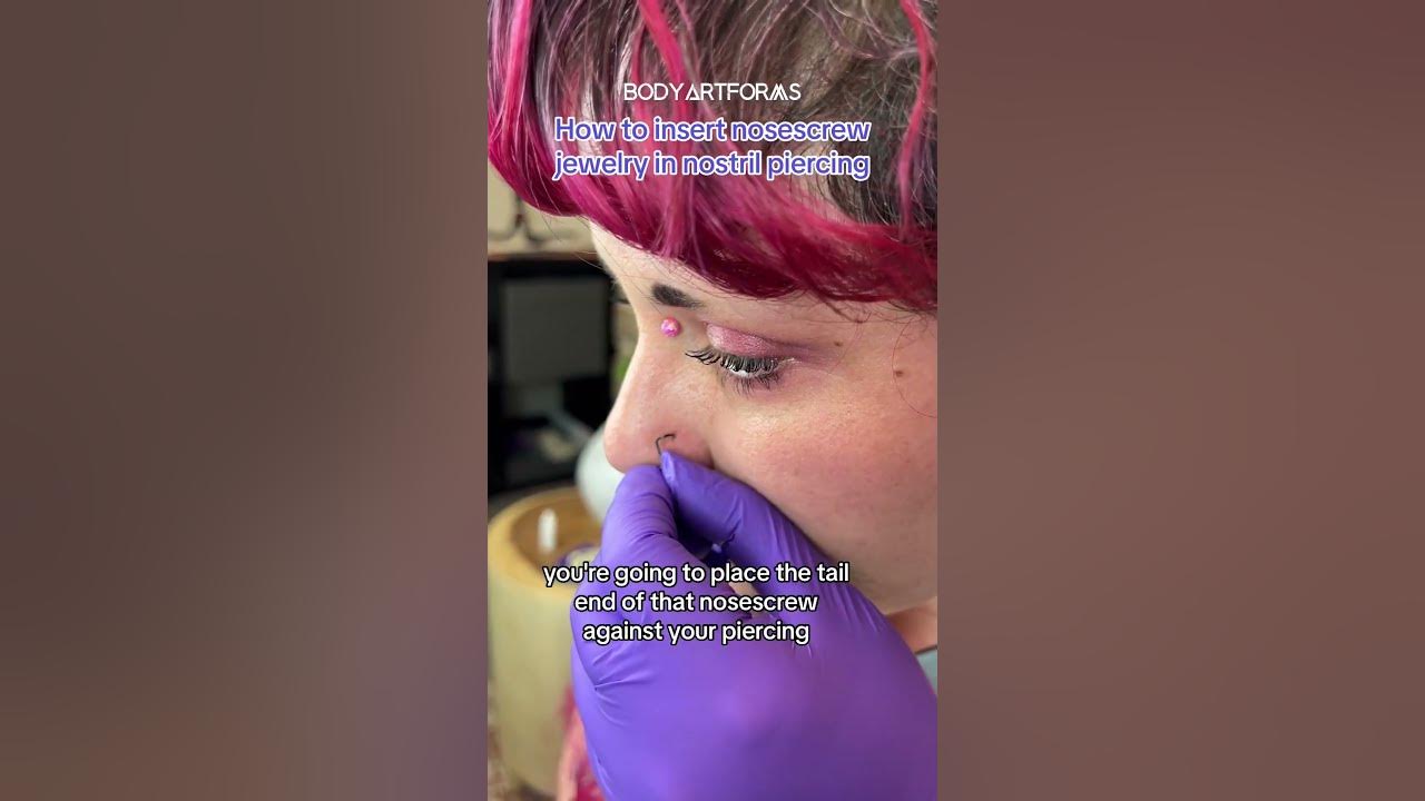 How to insert a corkscrew style nosescrew in a nostril piercing shorts