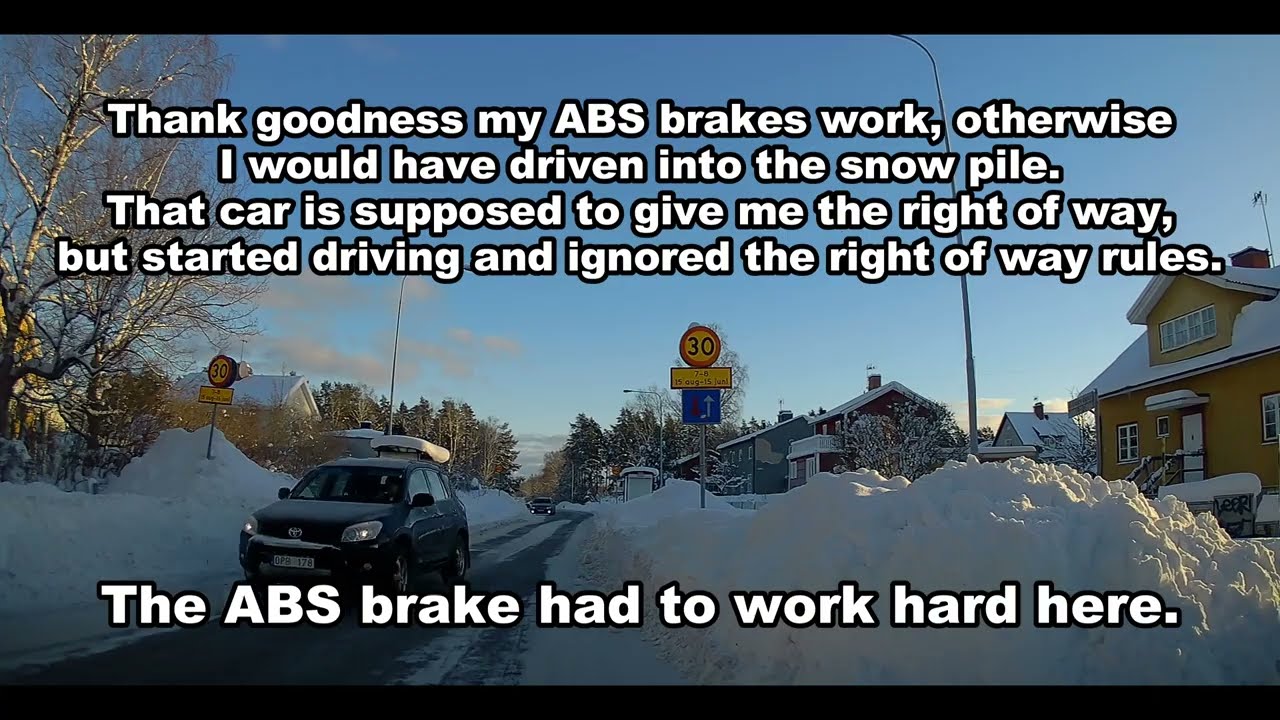 The ABS brake had to work hard...
