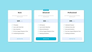 Responsive Pricing Table Using HTML and CSS | in Arabic | انشاء جدول الاسعار