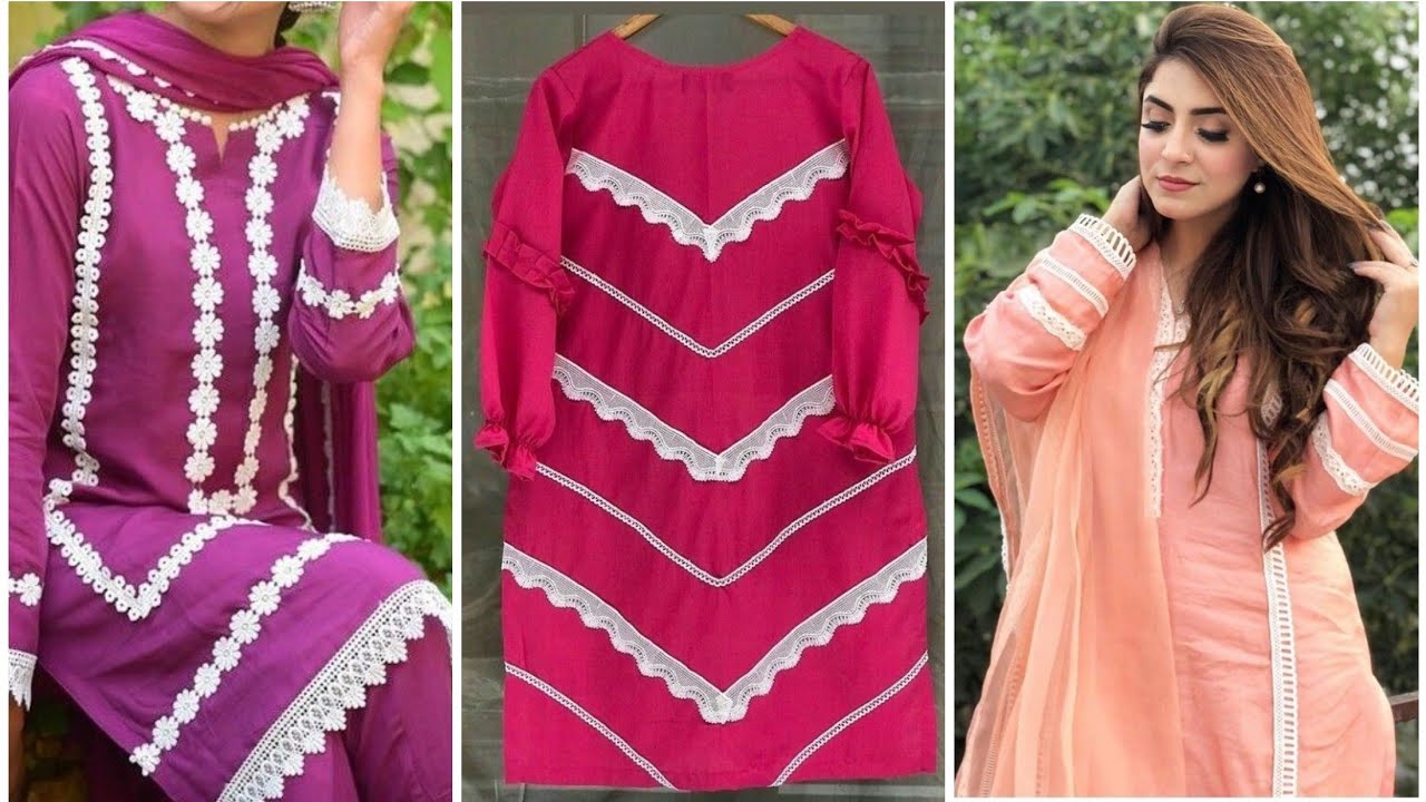 Buy HANDME Pink Lace Suit Set with Dual-colored Dupatta (Set of 3) online-bdsngoinhaviet.com.vn