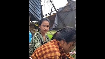 Hai cô gái xinh đẹp sống trong căn chòi lá rách nát ai nhìn cũng thương #huunguyenbt