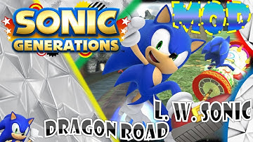 Sonic Generations (PC) - Dragon Road w/ True Lost World Sonic V3 Mod Showcase [No HUD, Motion Blur]