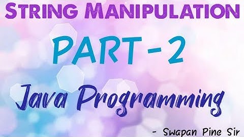 JAVA Programming Std 10 String Manipulation Part 2
