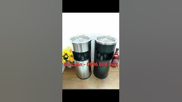 Thùng rác inox có gạt tàn, thùng rác inox tròn vuông để sảnh hành lang chân cầu thang nhà hàng