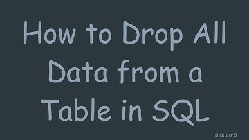 How to Drop All Data from a Table in SQL
