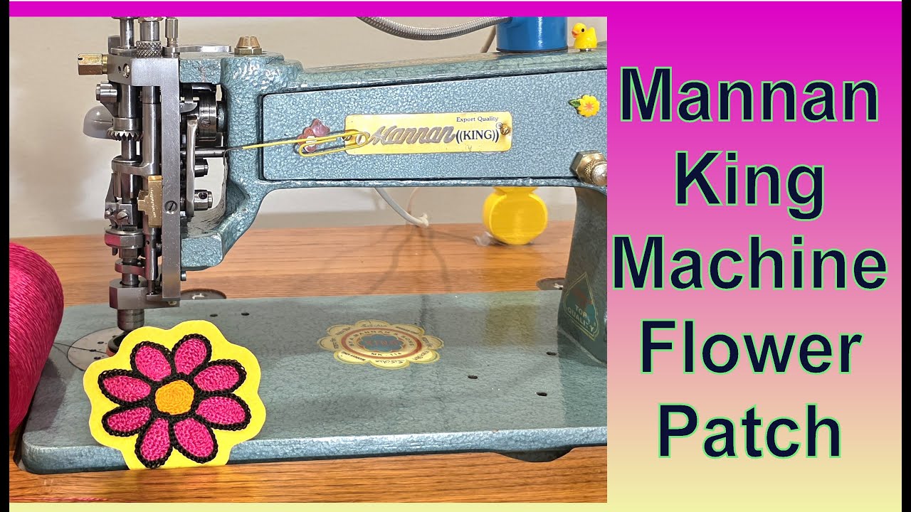 Нашивка с цветком, выполненная цепным стежком, на вышивальной машине Mannan King Chain Stitch