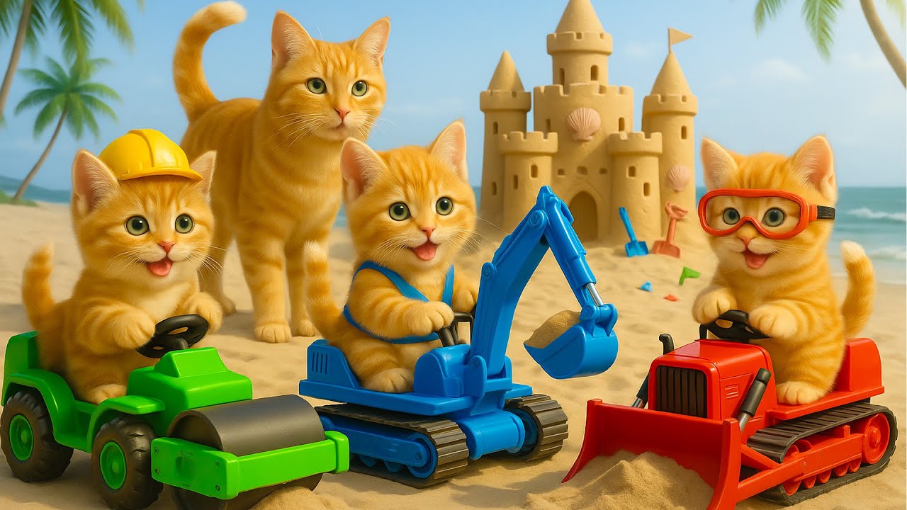 Mama Cat Trims Fur on the Farm and Makes Tiger Hat For Kittens At Home🐾🎩🐯