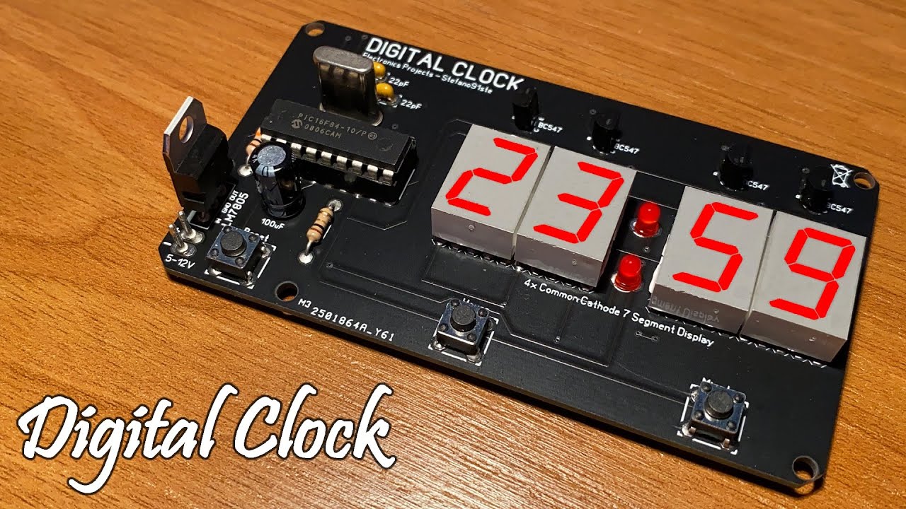 Digital LED Clock DIY with PIC 16F84A - PCB Tutorial - YouTube