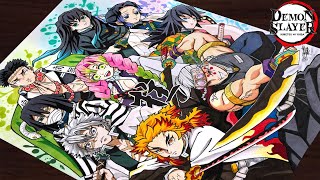 Drawing all"Hashira"step by step (Tutorial) ||Demon Slayer-Kimetsu no Yaiba screenshot 3