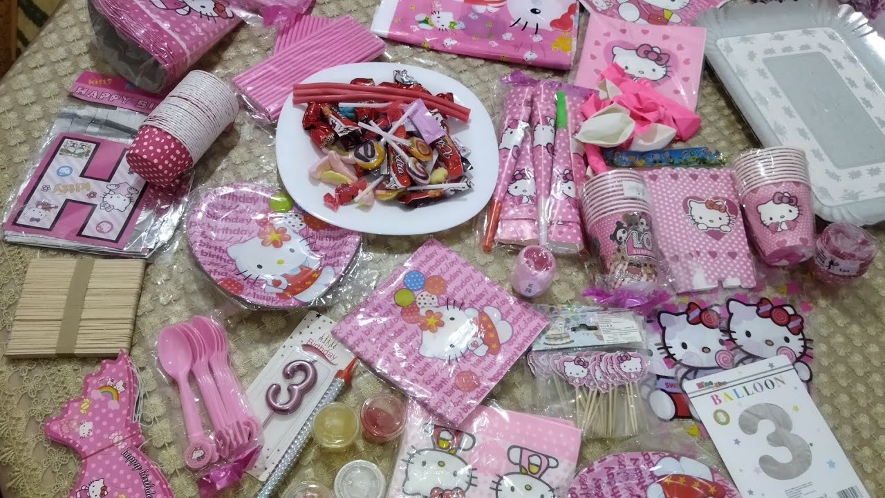 مشتريات عيد ميلاد بنتي مع ذكر الاثمنة Thème Hello Kitty